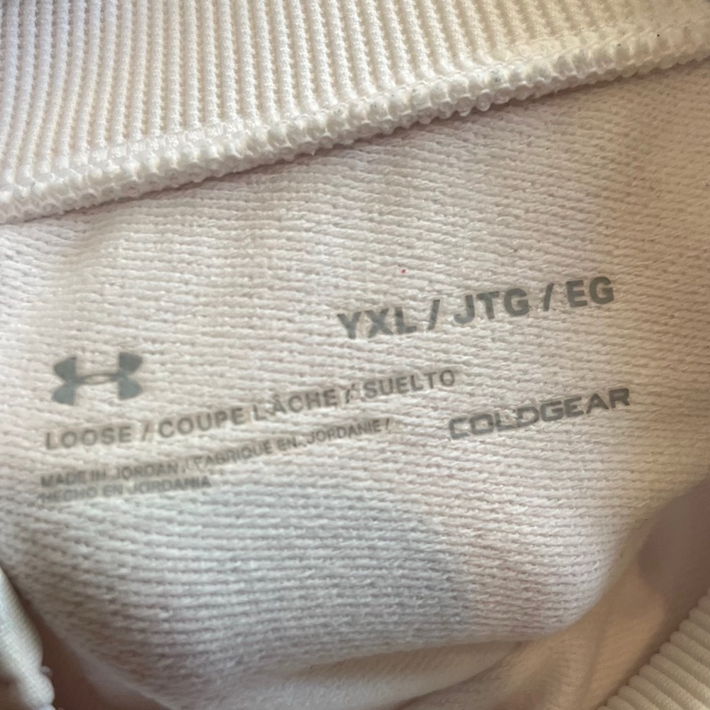 Under Armour White Coldgear Loose Fit Sweatshirt YXL - Picture 3 of 7